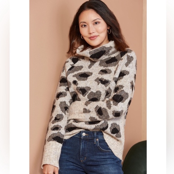 Anthropologie Sweaters - ANTHROPOLOGIE RD STYLE LEOPARD PRINT TURTLENECK PULLOVER SWEATER